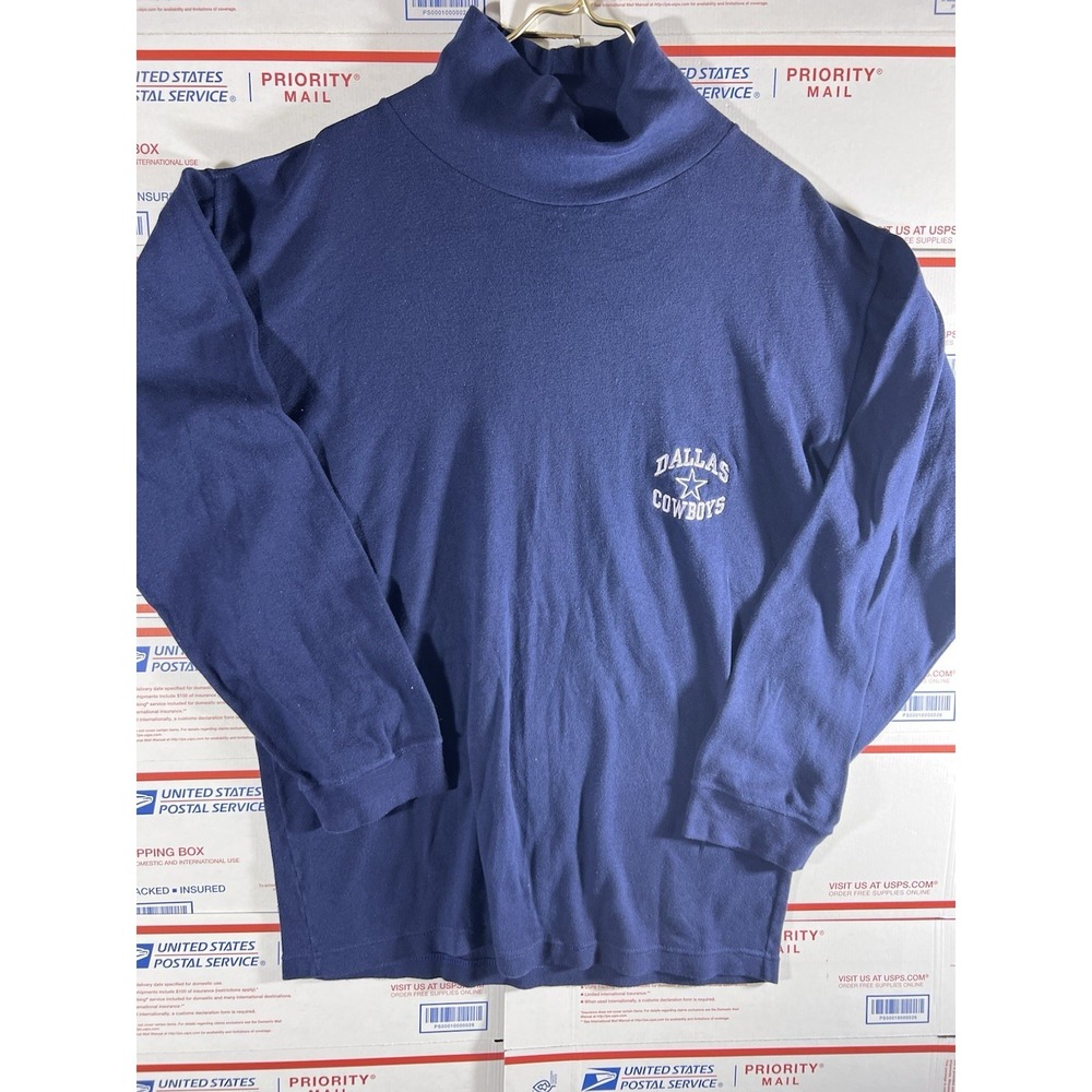 Vintage Edge Dallas Cowboys Fleece Sewn Turtleneck Sweater Crewneck 2XL Starter‎